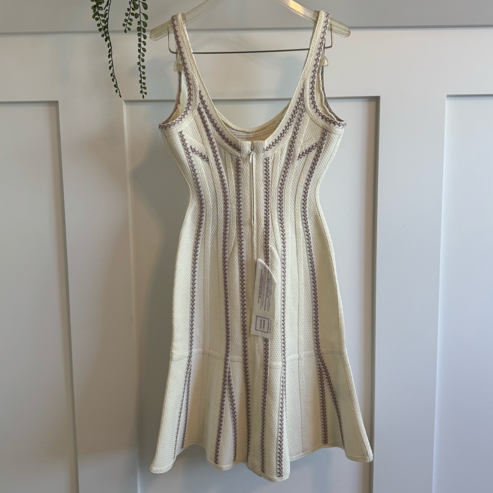 Herve Leger Cream and Purple Dress - Picture 3 of 16